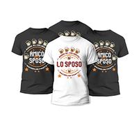 t-shirteria - Magliette Addio al Celibato - Set Completo con Maglia Speciale per Lo Sposo e Colorate per Amici - Gadget Festa con Materiali Traspiranti e Certificati (Bachelor Party, Nero)