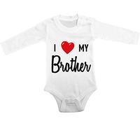 t-shirteria Neonato Body Divertente Manica Lunga I love my brother Amo mio Fratello Baby Body Simpatico