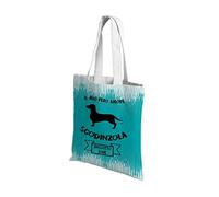 t-shirteria Shopper Bassotto - Il Mio Vero Amore Scodinzola - Love - Gadget - Idee Regalo per Amanti dei Cani