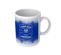 t-shirteria Tazza Compleanno - Vintage 68 Anni - Invecchiato alla Perfezione - Solo Parti Originali - Idea Regalo Compleanno - Tazza in Ceramica - Regalo Compleanno