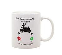 t-shirteria Tazza Mug in Ceramica Mestieri Motociclista La mia passione mi chiama e io devo andare - sport - gadget divertente - idea regalo