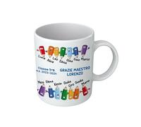t-shirteria - Tazza Personalizzata per Maestro - Personalizzabile con i Nomi - Idea Regalo di Fine Anno e Scuola - Ceramica Eco-Friendly con Dedica per Insegnanti (Matite)