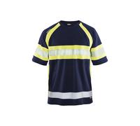BLAKLÄDER - T-shirt alta visibilità blu marino / giallo XL