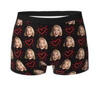 T Shirts Custom for Men Personized Funny Photo Customized Underwear Briefs for Husband Mesh Intimo Uomo, Blu marino, L