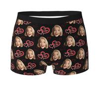 T Shirts Custom for Men Personized Funny Photo Customized Underwear Briefs for Husband Mesh Intimo Uomo, Nero , L