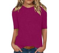 T Shirts Hard Rock in Saldo T Shirts Roma Offerta Camicia Donna Larga Morbida Maglietta Elegante Curvy Rossa Asimmetrica Maglia Cotone Grigia Intimo Ragazza Manica Corta Basic Colorata Maglie