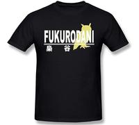 T Shirts Men Fukurodani High School Tees Father Day Tops Haikyuu Volleyball Japanese Animation Pure Cotton Tops Black S