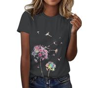 T Shirts Oversize in Saldo Blusa Donna Elegante Curvy Estiva Camicia con Brillantini Cotone Maglietta Lotto Palestra Rosa Magliette Primavera 2025 Bianca Lavoro Monocolore Maglia Manica Corta