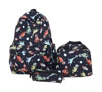 T-stage Set di 3 zaini con dinosauri, per adolescenti, 40,6 cm, impermeabile, con portapranzo e astuccio, Dinosauro spaziale, M, Classico