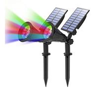 T-SUN (2 Pack) Faretto Solare, Luci Solari Per Esterni Impermeabili, Luce da Giardino 2 Modalità di Illuminazione Opzionali Angolo Regolabile di 180 ° Luce Solare Per Vialetto Percorso (RGB)