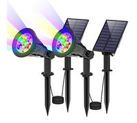 T-SUN (2 Pack) Faretto Solare, Luci Solari Per Esterni Impermeabili, Luce da Giardino, 2 Modalità di Illuminazione Opzionali, Angolo Regolabile di 180 °, Luce Solare Per Vialetto Percorso