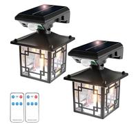 T-SUN 2 Pezzi Lampada Parete Solare Vintage Esterno, Lampada Solare da Esterno con Sensore di Movimento, Luci Solari da Giardino con 3 Modos Impermeabile IP65, per Giardino, Parete, Garage (Combinata)