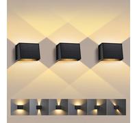 T-SUN 3 Pezzi Lampada Solare da Esterno, 3000K Applique da Esterno Solare, Luci Solari da Giardino Con Fascio di Luce Regolabile Su e Giù, IP65 Impermeabile, per Recinzione da Giardino a Parete