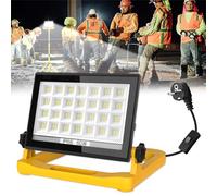 T-SUN 60W Faretto Led da Cantiere 114LED 6000k Faro Luce LED Portatile 3 Livelli di Luminosità Regolabile con Spina Cavo 4M IP66 Impermeabile Faro da Lavoro per Garage, Edilizia, Officina