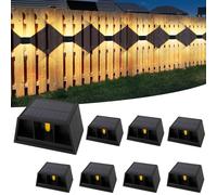 T-SUN 8 Pezzi Applique Solare da Esterno Nero, Luce Calda 3000K Applique da Parete Esterno, Moderno Up Down Lampada da Parete, IP65 Impermeabile, per Giardino Recinzione Garage Scala Porta D'ingresso