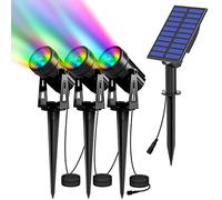 T-SUN Faretti solari paesaggistici, 3 in 1, a energia solare, IP65, impermeabili, luci da parete per esterni, luci da parete regolabili, 2 modalità, luce decorativa da giardino, per patio, cortile