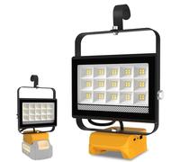 T-SUN Faro LED Ricaricabile per Batteria Dewalt 18V, 60W 4500LM Luci da Lavoro Portatili Ricaricabili Lampada da Lavoro per Campeggio, Lavoro, Pesca, Emergenza (Senza Batteria)