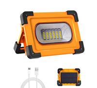 T-SUN Faro Luce LED Portatile, Proiettore con Cavo USB Esterni con Batteria Ricaricabile Integrata, Lavoro Luce da Campeggio Lamp Porta USB e modalità SOS (60W)