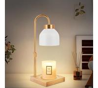 T-SUN Lampada Scalda Candela Lampada Aroma Diffusore Elettrica con Timer e Dimmer Scaldacandela Vintage con 2 Lampadine per Candele Profumate in vetro, Casa, Camera da letto, Decorazione (Blanco)