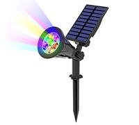 T-SUN Luci Solari da Giardino, Lampade Solari da Esterno Wireless con 7 LED, Cambiamento di 7 Colore, 2 Modalità Funzione, Impermeabile Lampioni da Sicurezza Solari per Cortile, Casa, Corraio ecc