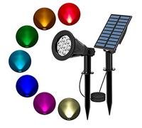 T-SUN Luci Solari Esterno, 7 LED Colori Che Cambiano Sicurezza Lampada, Wireless IP55 Impermeabile Luci del Paesaggio di Natale Per Gardino Esterno, Sentiero, Prato, Casa, Cortile, ecc