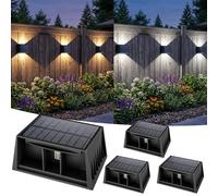 T-SUN RGB Lampada Solare da Esterno per Giardino, IP65, 8 colors, 4 Pezzi | Luci Solari da Giardino Impermeabile, su Giù Regolabile, Applique da Esterno Solare per Giardino, Cortile, Balcone, Muro
