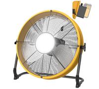 T-SUN Ventilatore senza fili da 40,6 cm, compatibile con batteria Dewalt 18 V/20 V, ventilatore da pavimento USB alimentato a batteria con luce LED, porta USB di tipo C, velocità continue, ventilatore