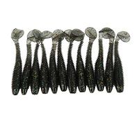 T Tail Esca Morbida PVC Paddle Tail Artificiale Morbido Verme Esca da Pesca 12 Pezzi 70mm 2.9g Alta Lucentezza Sale Odore di Pesce per Fiumi Laghi Oceani (grigio lampeggiante)