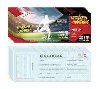 T TAKONE 12 biglietti d'invito per compleanno per bambini, biglietti di invito per feste di calcio, per ragazzi e ragazze