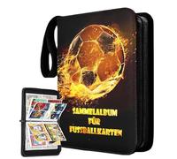 T TAKONE Album raccoglitore per carte da calcio, in pelle PU impermeabile, con 50 pagine, Match Attax 24/25, per 400 carte, regalo per amanti delle carte di calcio e bambini