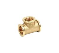 T TEE OTTONE GIALLO F.F. FEMMINA 1/2" RACCORDO TUBO ACQUA GIUNZIONE
