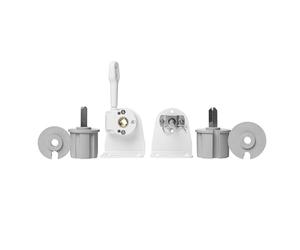 T-TENDA - Kit Accessori per Riparazione delle Tende da Sole, con Coppia di Staffe a Parete/Soffitto, Arganello, Perno Estraibile, Calotta con Perno e Foro, Made in Italy, 60mm Diametro, Colore Bianco