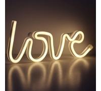 T-Tex Srl Insegna al Neon LED colorata, Lampada Effetto Neon,luce d'atmosfera, luce per decorazione casa, alimentazione USB o batteria, appendibile, luce neon parete camera decorativa (Love)