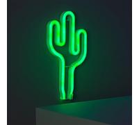 T-Tex Srl Insegna al Neon LED colorata, Lampada Effetto Neon,luce d'atmosfera, luce per decorazione casa, alimentazione USB o batteria, appendibile, luce neon parete camera decorativa (Cactus)