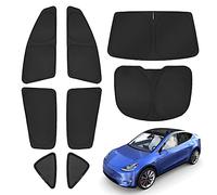 T TGBROS Window Shades for Tesla Model Y 2020-2024 Windshield Side Rear Window Full Set Blackout Shades for Model Y Accessories Foldable Privacy Window Cover 8PCS(Not for Juniper)