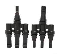 T Tipo Quattro Way Solar Connector 1 - 3 Splitter Adapter Impermeabile Per Pv Panel System Con Nucleo In Rame Stagnato E Shell Ignifugo Nero