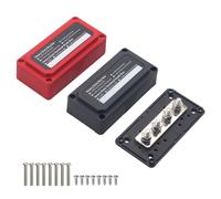 T Tocas Bus Bar Scatola della barra degli autobus 300A 12V - 48V CC Heavy Duty 4X M8 Studs Terminali Blocco di distribuzione dell'alimentazione Batteria Busbar 12 Volt 24V, confezione da 2