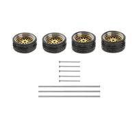 T TOOYFUL 4 Pz/Set 1/64 Scala Die-Cast Modello di Auto in Lega Ruote in Gomma e Pneumatici Accessori di Ricambio per, Stile di G