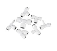 T-Type Tee RO Water Fitting - Male To Female Thread Quick Connect 1/4 Inch 3/8 Inch Hose Pipe Connector For Water Filter And Reverse Osmosis System Parts(JSQMK048,50 pcs)