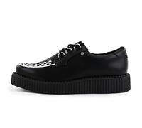 T.U.K Anarchic Creeper by Scarpe in Pelle da Uomo e da Donna - Colore Black Leather White Interlace - Gothic to Punkrock - Creepers da Bordello - Scarpe con Zeppa Allacciata - Misura EU39