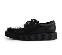 T.U.K Anarchic Creeper by Scarpe in Pelle da Uomo e da Donna - Colore Black White Leather - Gothic to Punkrock - Creepers da Bordello - Scarpe con Zeppa Allacciata - Misura EU44
