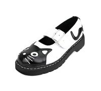 T.U.K. Anarchic Mary Jane Kitty - Scarpe da Donna - Colore Pelle Bianco e Nero - Taglia EU37