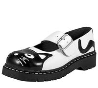 T.U.K. Anarchic Mary Jane Kitty - Scarpe da Donna - Colore Pelle Bianco e Nero - Taglia EU40