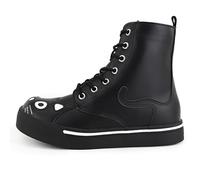 T.U.K. Kitty Combat Leather Boot - Stivali da Donna - Nero Vegano