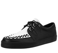 T.U.K. Leather Creeper Sneaker - Scarpe da Ginnastica da Uomo e da Donna - Colore Bianco e Nero - Stile Punk, Goth e Rocker in Pelle e Scarpe Stringate - Taglia EU39
