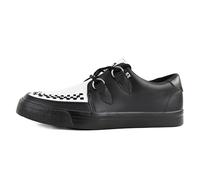 T.U.K. Leather Creeper Sneaker - Scarpe da Ginnastica da Uomo e da Donna - Colore Bianco e Nero - Stile Punk, Goth e Rocker in Pelle e Scarpe Stringate - Taglia EU41