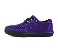 T.U.K. Leather Creeper Sneaker - Scarpe da Ginnastica da Uomo e da Donna - Colore Camoscio Viola - Stile Punk, Goth e Rocker in Pelle e Scarpe Stringate - Taglia EU45
