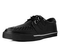 T.U.K. Leather Creeper Sneaker - Scarpe da Ginnastica da Uomo e da Donna - Colore Pelle Nero - Stile Punk, Goth e Rocker in Pelle e Scarpe Stringate - Taglia EU41