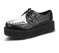 T.U.K Leather Viva High Creeper - Scarpe da Uomo e Donna - Colore Pelle Bianco e Nero - Taglia EU42