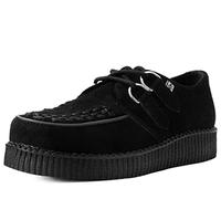 T.U.K. Leather Viva Low Creeper - Scarpe da Uomo e Donna - Colore Camoscio Nero - Taglia EU45